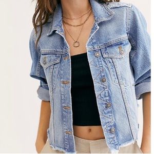 free people denim jacket NWT